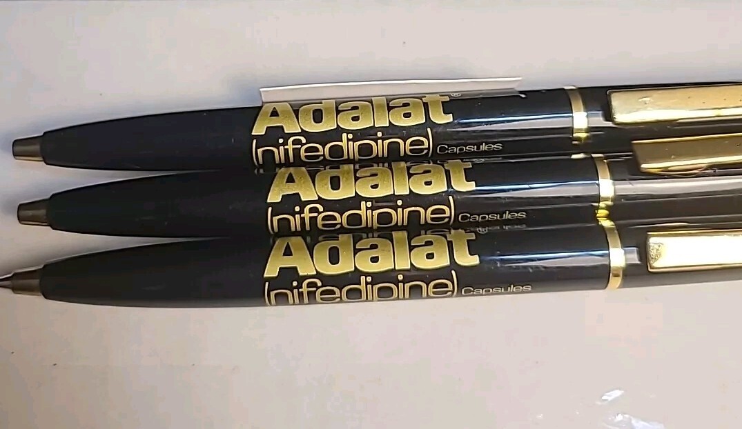 THREE (3) Pharmaceutical Pens Adalat Pens Drug Rep
