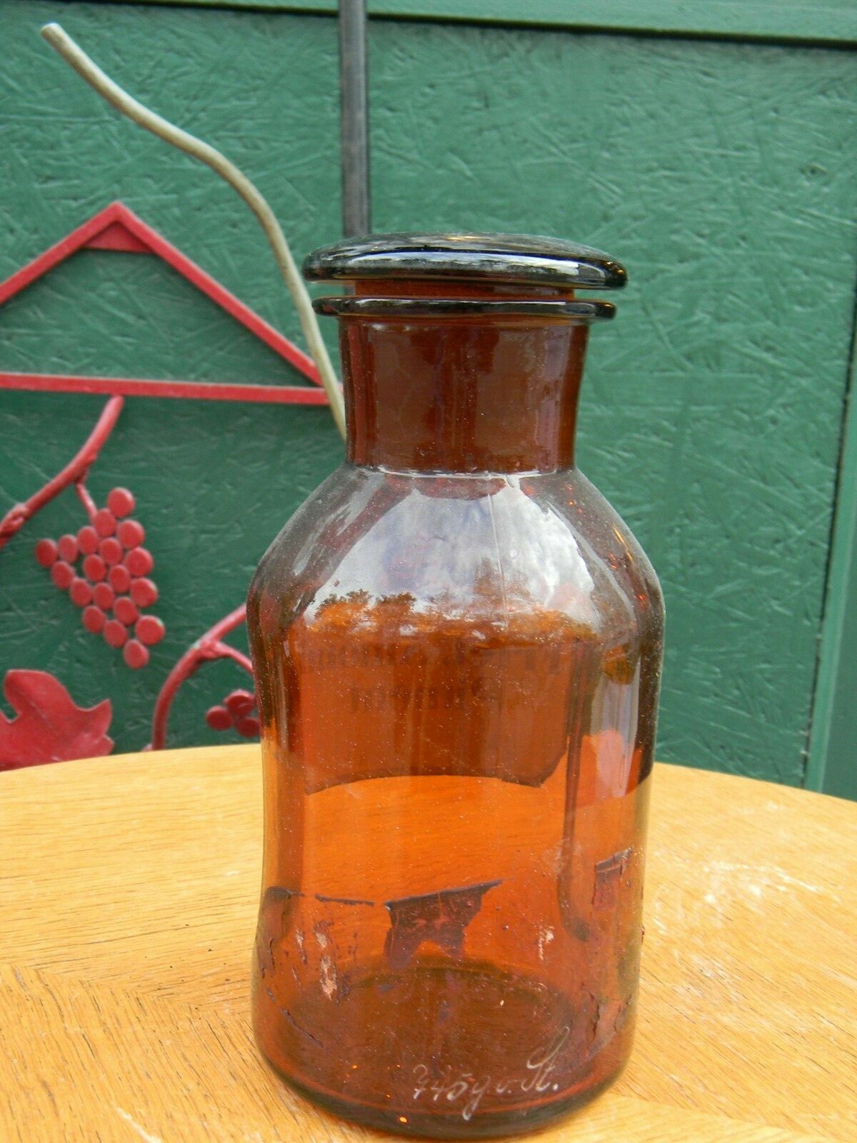 Pharmacy Glass Apothecary Bottle Antique Fruct Amomi Pepper