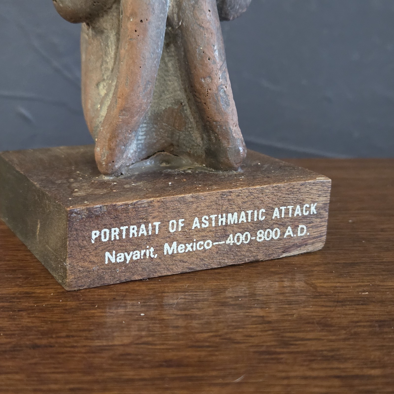 Vintage Schering Pharmaceutical Mayan Advertising Figure Asthmatic Attack