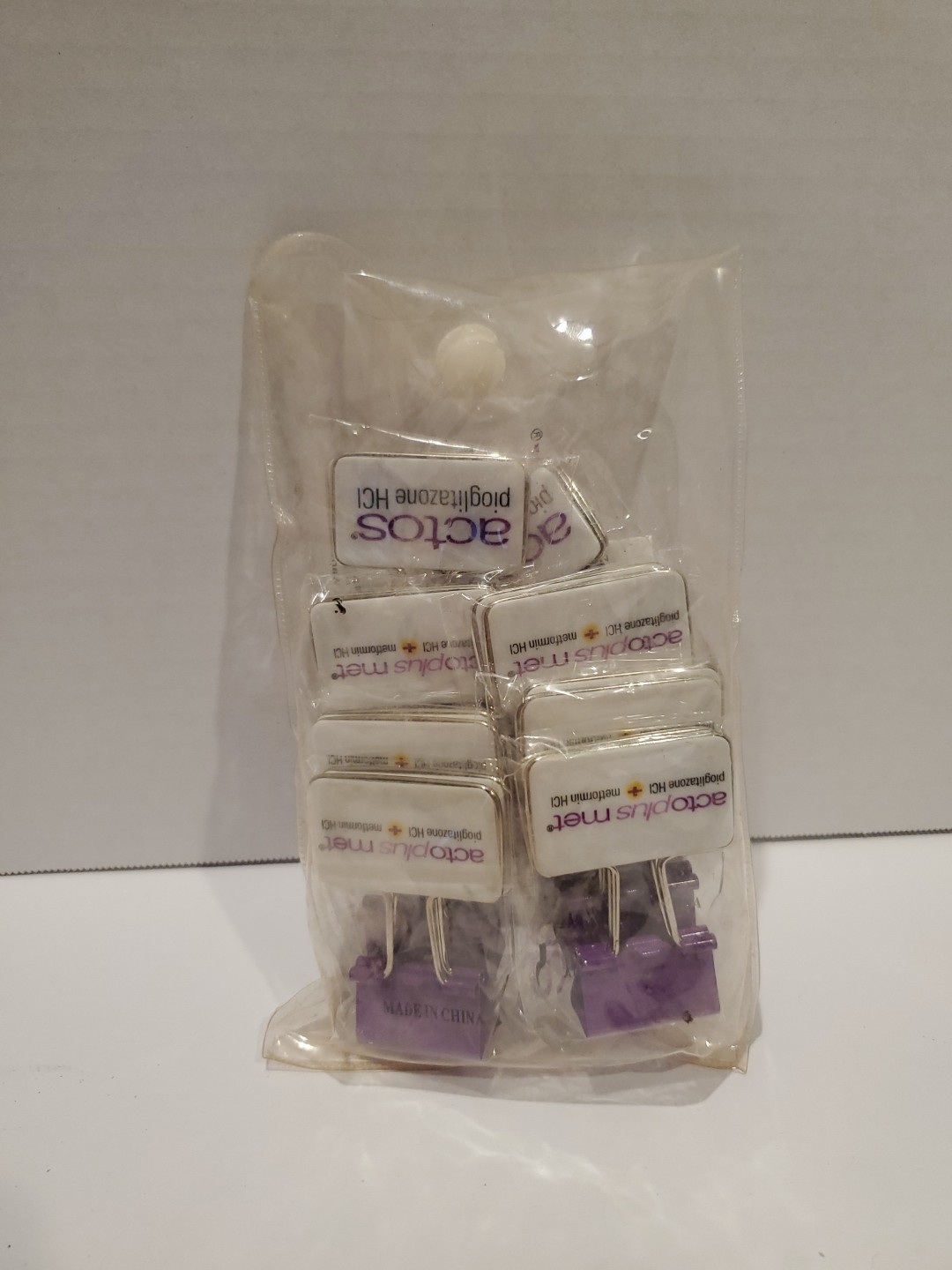 ACTOS Pioglitazone HCI Paper Clips | Pharmaceutical Drug Rep Advertising