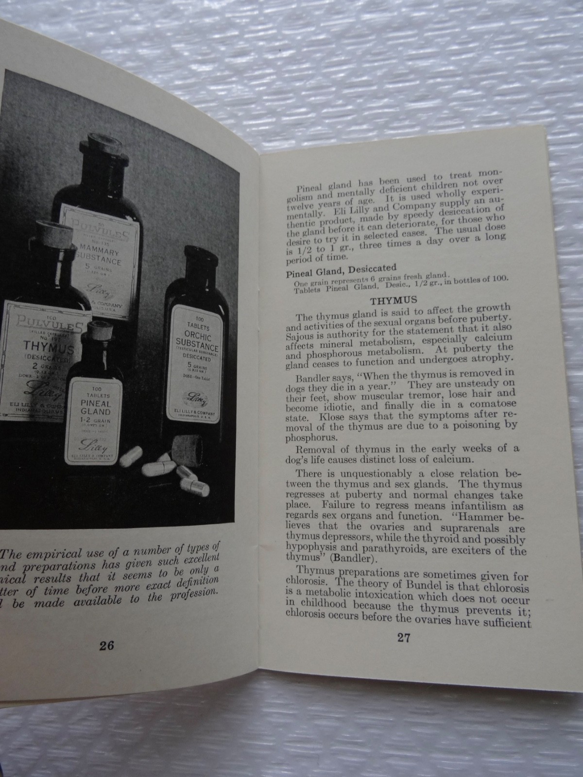 gLAND PRODUCTS PREPARATIONS ELI LILLY ENDOCRINOLOGY EARLY 1900’S BOOK neocurio