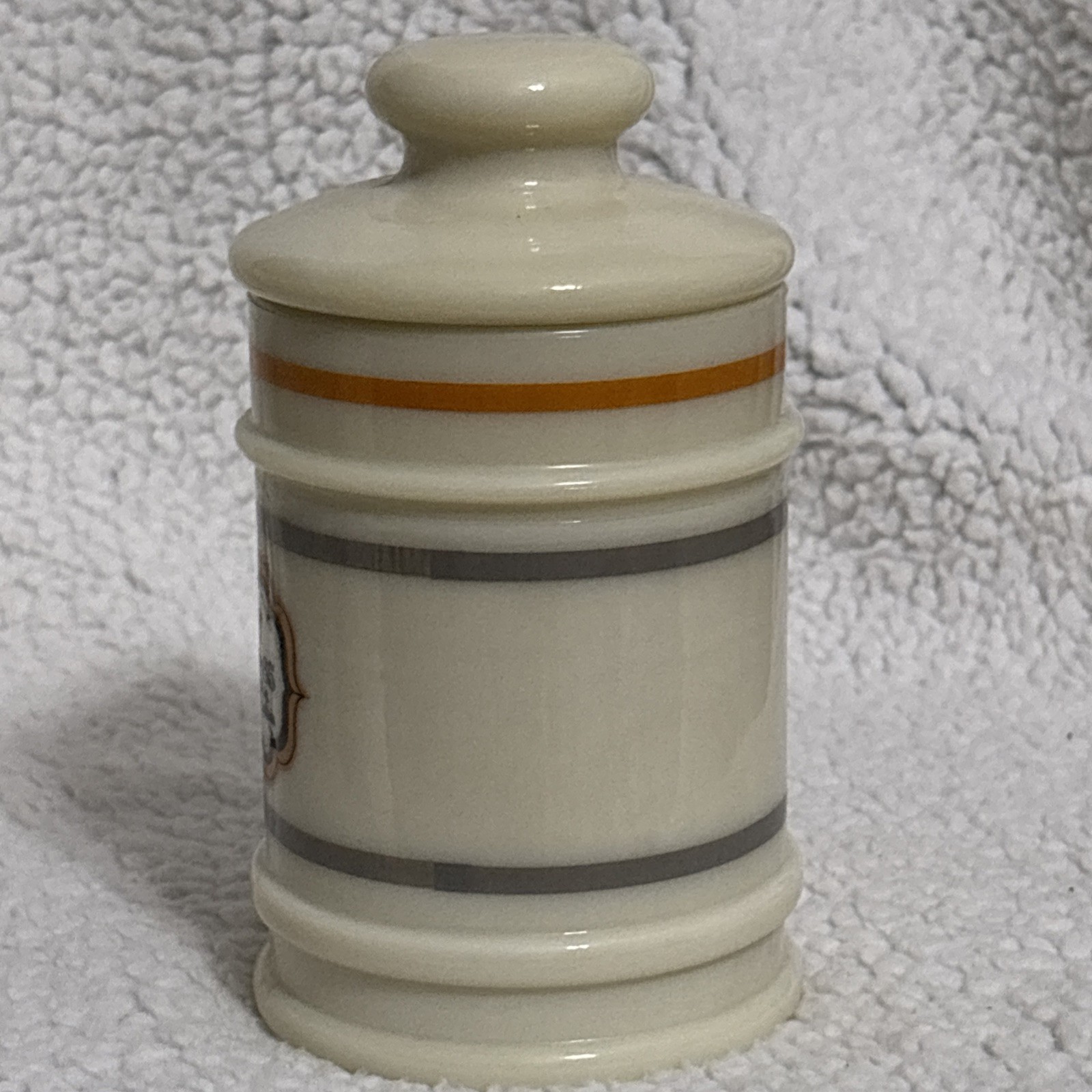 Darvon COMPOUND-65 Vintage Apothecary Pharmaceutical Milk Glass Jar with Lid