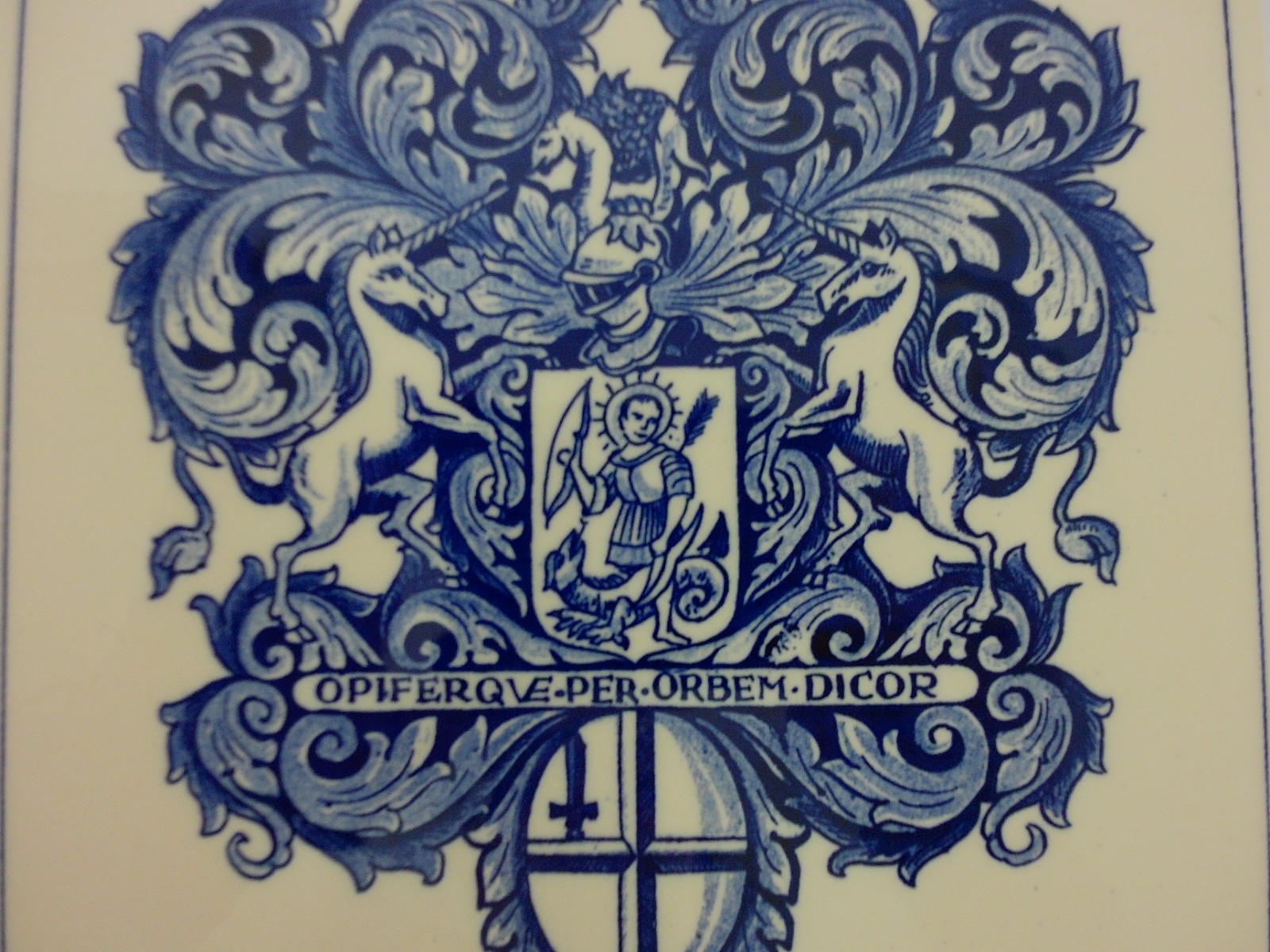 Burroughs Wellcome Co Delft Holland Blue & White Pharmacy Pill Tile Apollo #15