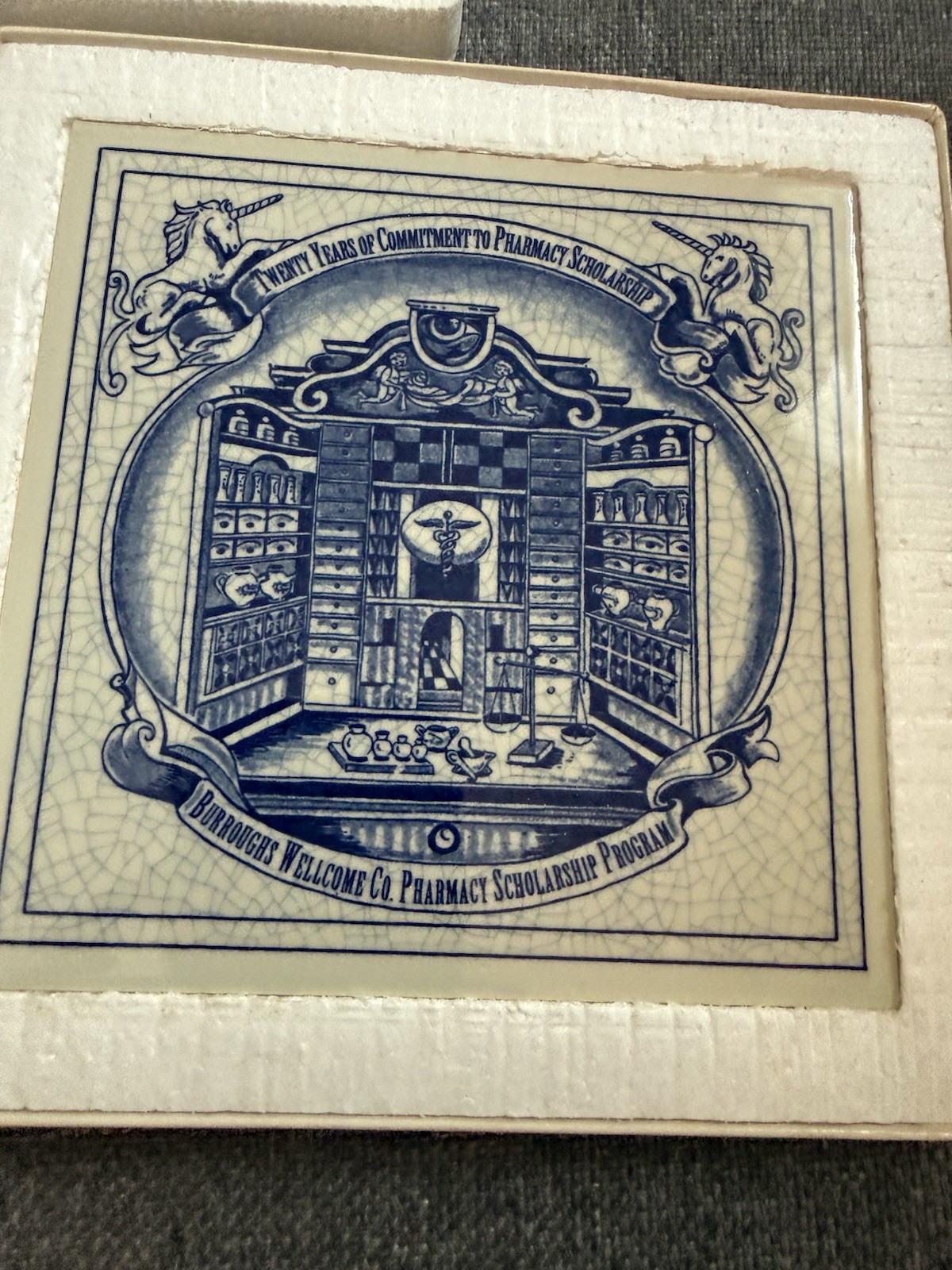 3 Delft Holland Pharmacists Pill Tile Burroughs Wellcome Pharmacy Scholarship