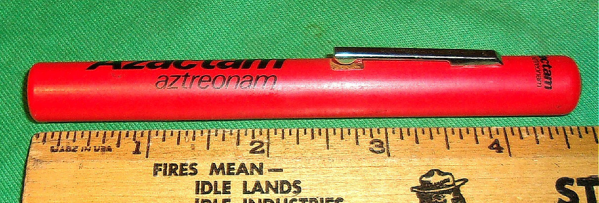 AZACTAM AZTREONAM Pharmaceutical Drug Rep Red PENLIGHT Vintage Retro Rare 2010