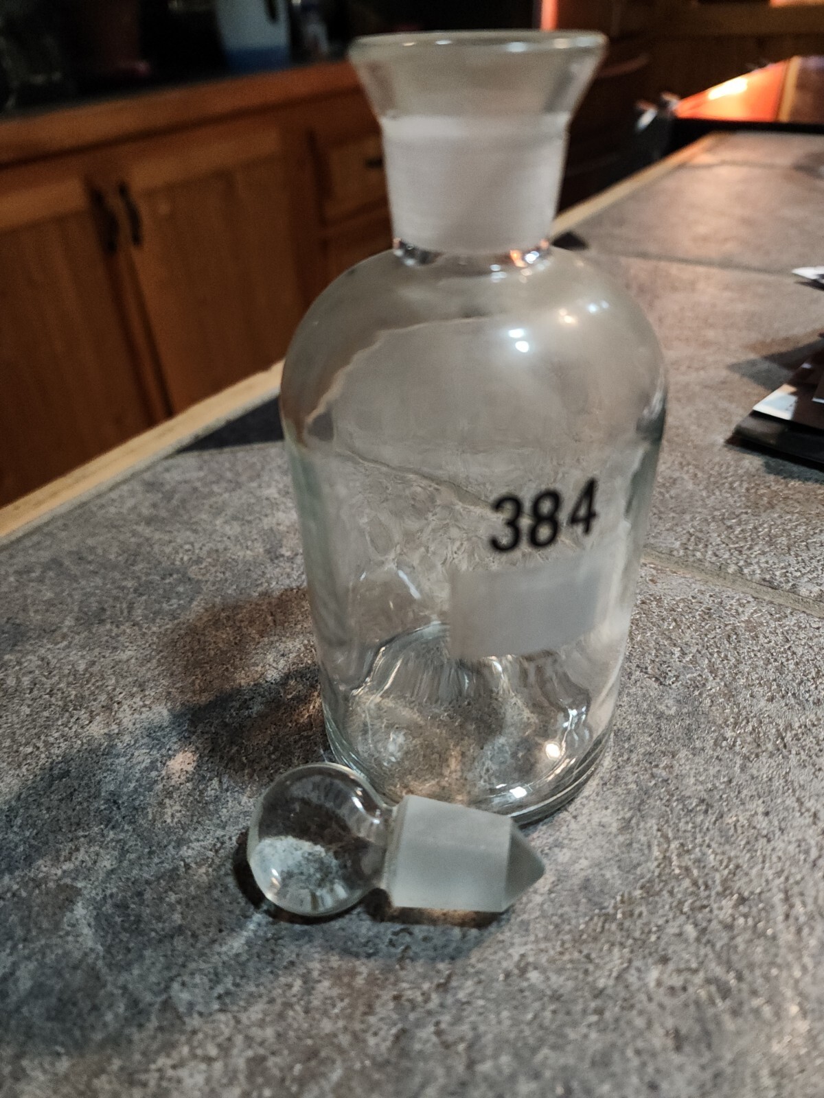 Wheaton Glass Lab Bottles with Glass Stoppers USA Numbered Vitro