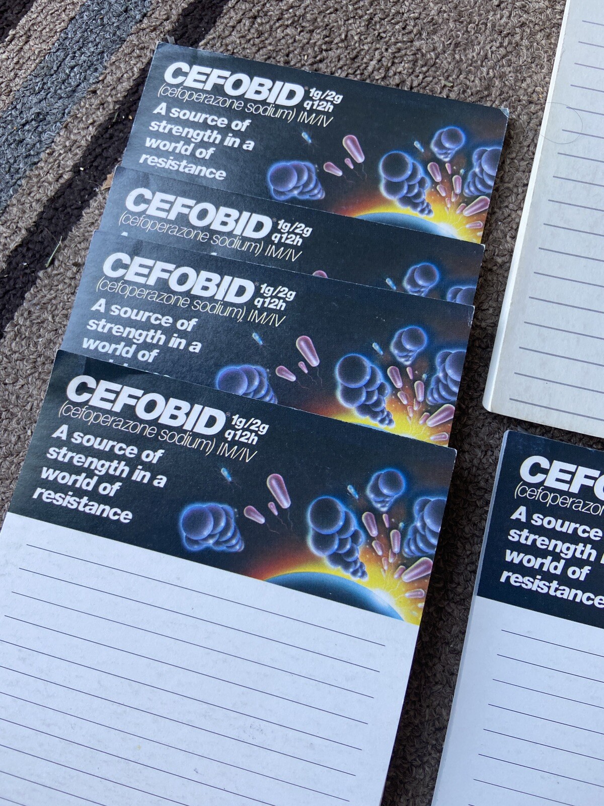 Note Pad Lot Pharmaceutical Drug Rep Collectible Promo Zoloft Cardura Cefobid