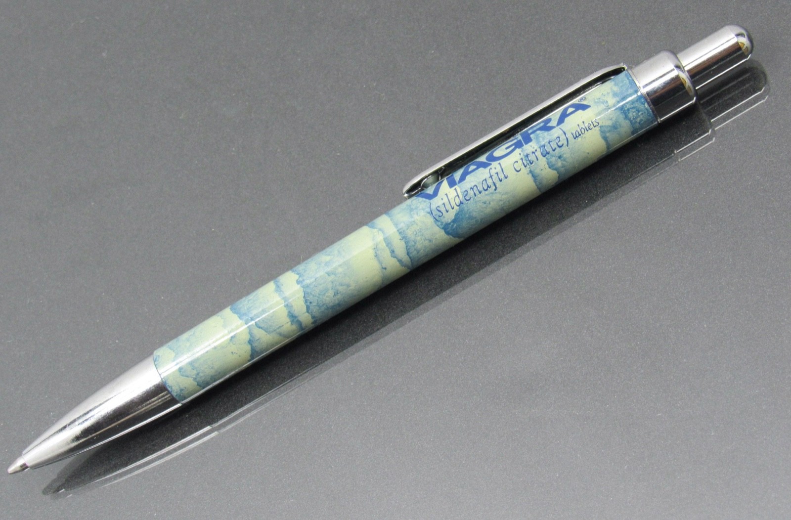Unique Viagra Metal PEN Marbled Design Drug Rep Pharmaceutical Promo Advertising