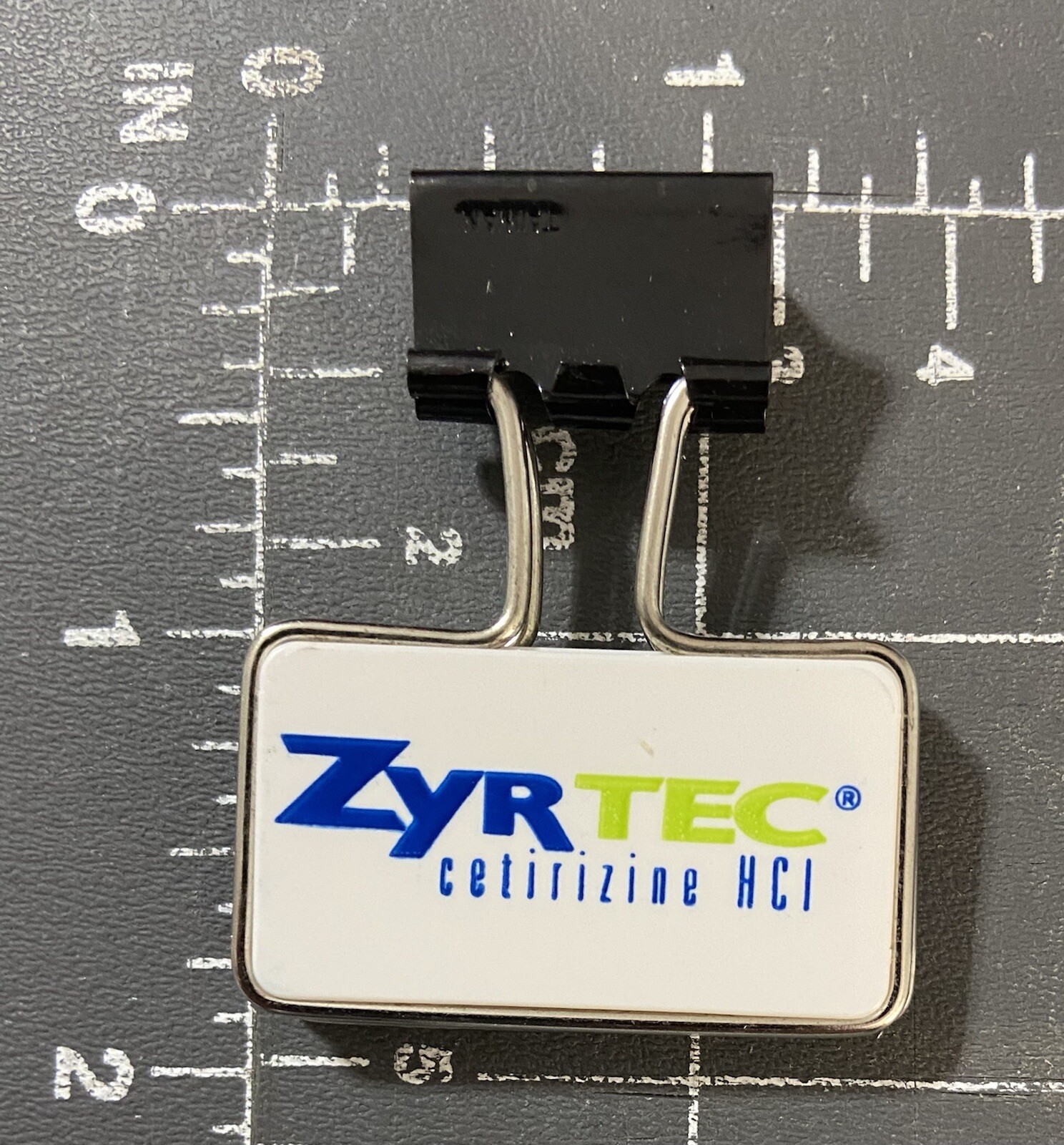 Zyrtec Brand Logo Pharmaceutical Advertising Binder Clip Sales Promotional Item