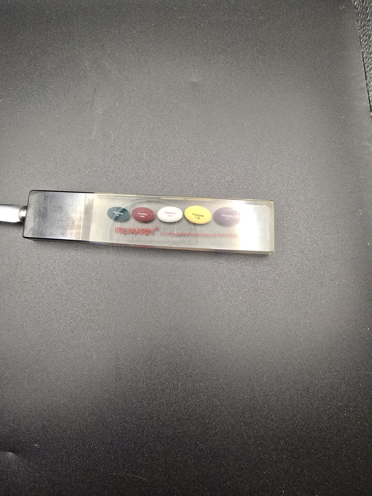 Vintage PREMARIN Drug Advertising Promo Letter Opener 9.5″ – Acrylic/Metal
