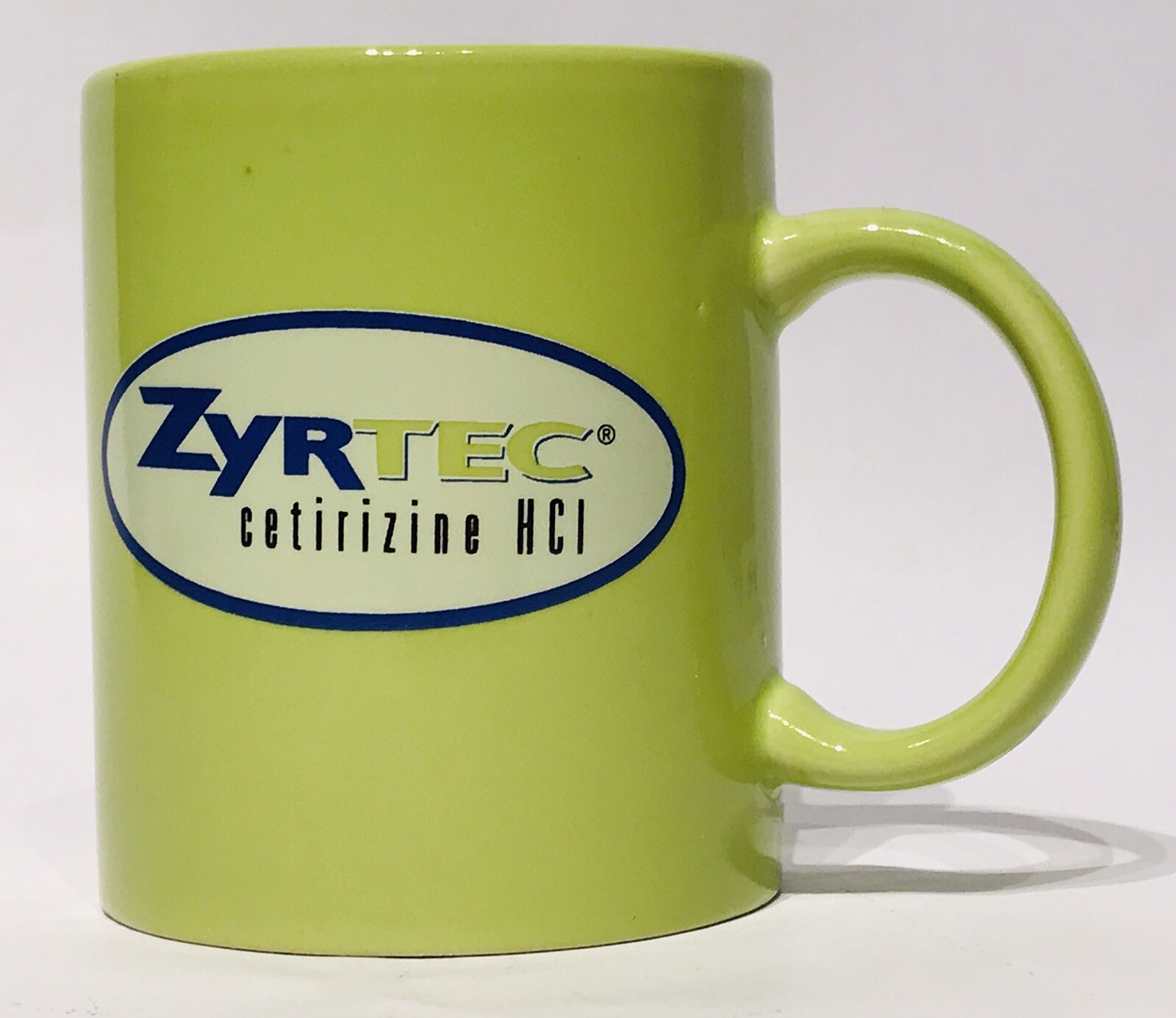Zyrtec Cetirizine HCI Green Coffee Mug 10 oz Cup Ceramic Advertising