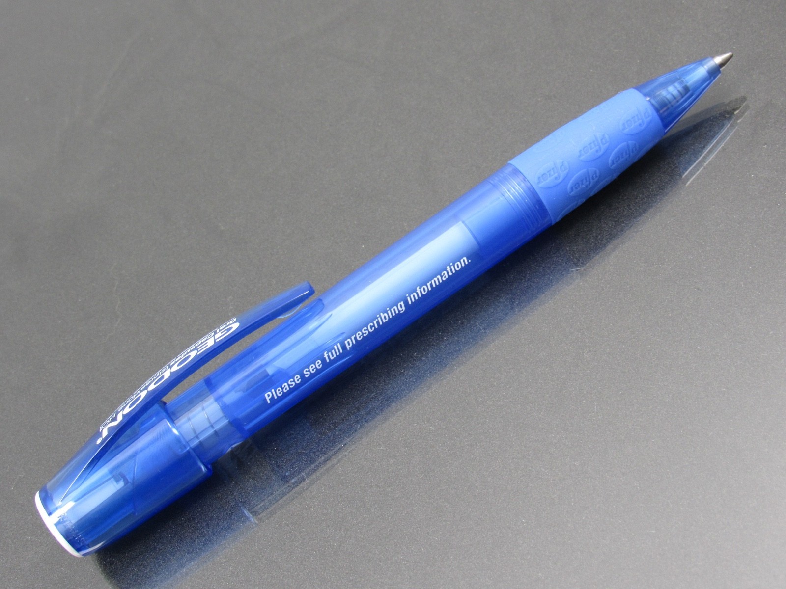 Geodon PEN Drug Rep Pharmaceutical Advertising Unique Pfizer Gripper w/ Info