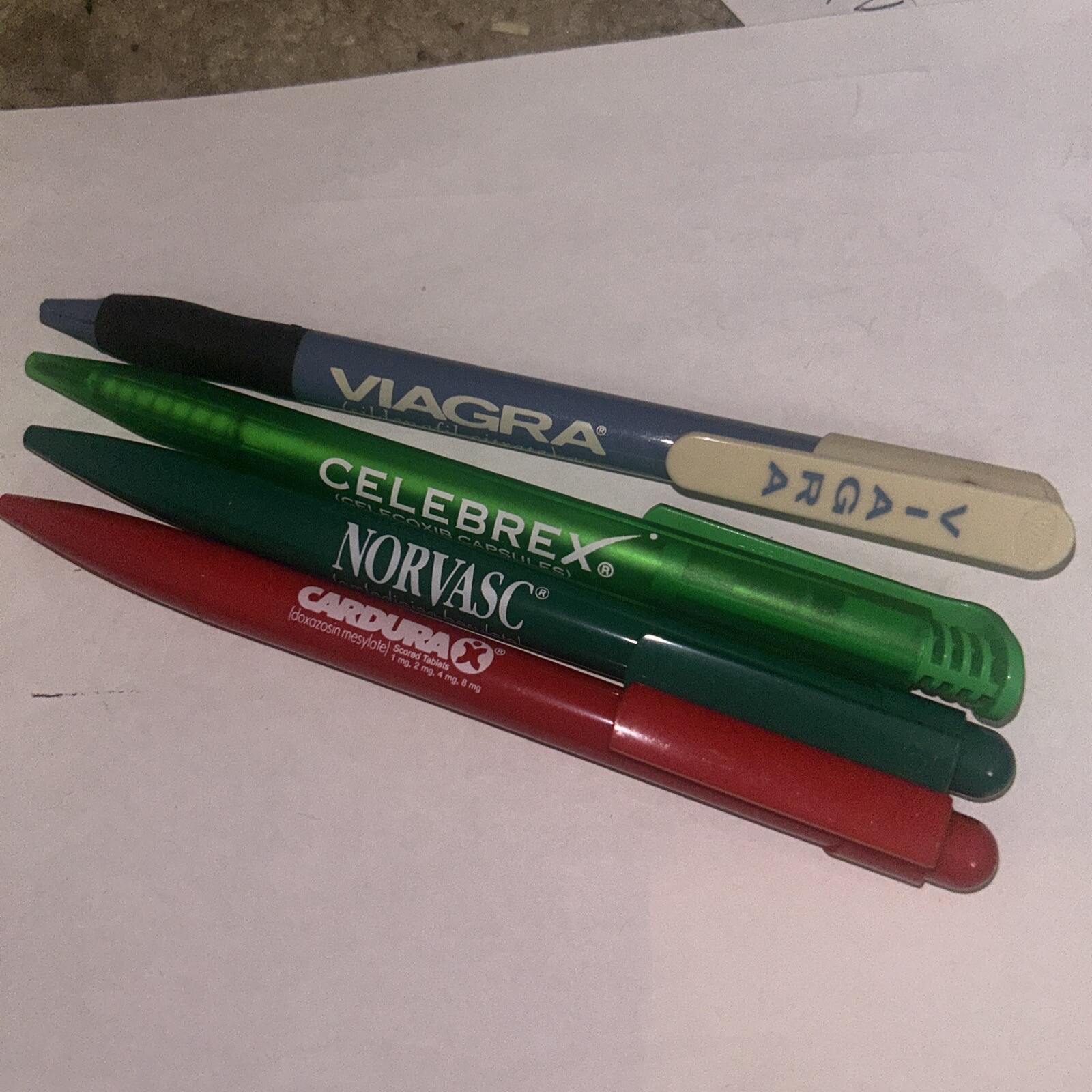 4 Pens. Viagra, Celebrex, Norvasc, Cardura DRUG REP. Pharmaceutical. Pfizer