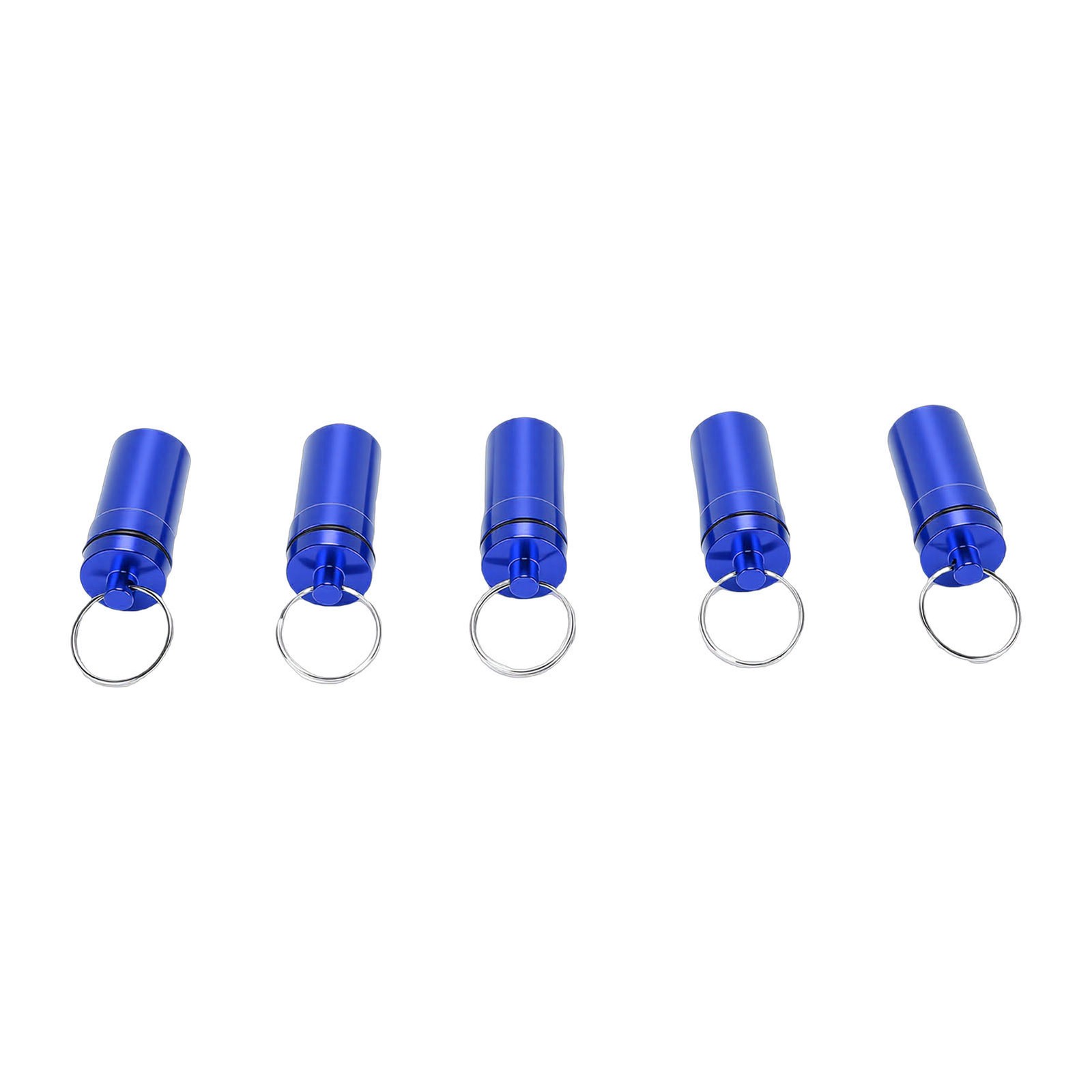 2-5pcs Mini Keychain Tablets Case Water Proof Outdoor Tablets Container Blue