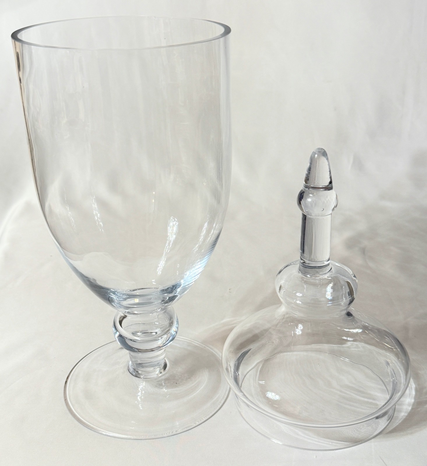 Large Clear Glass Apothecary Counter Display Jar with Large Fenial Lid 19.5″