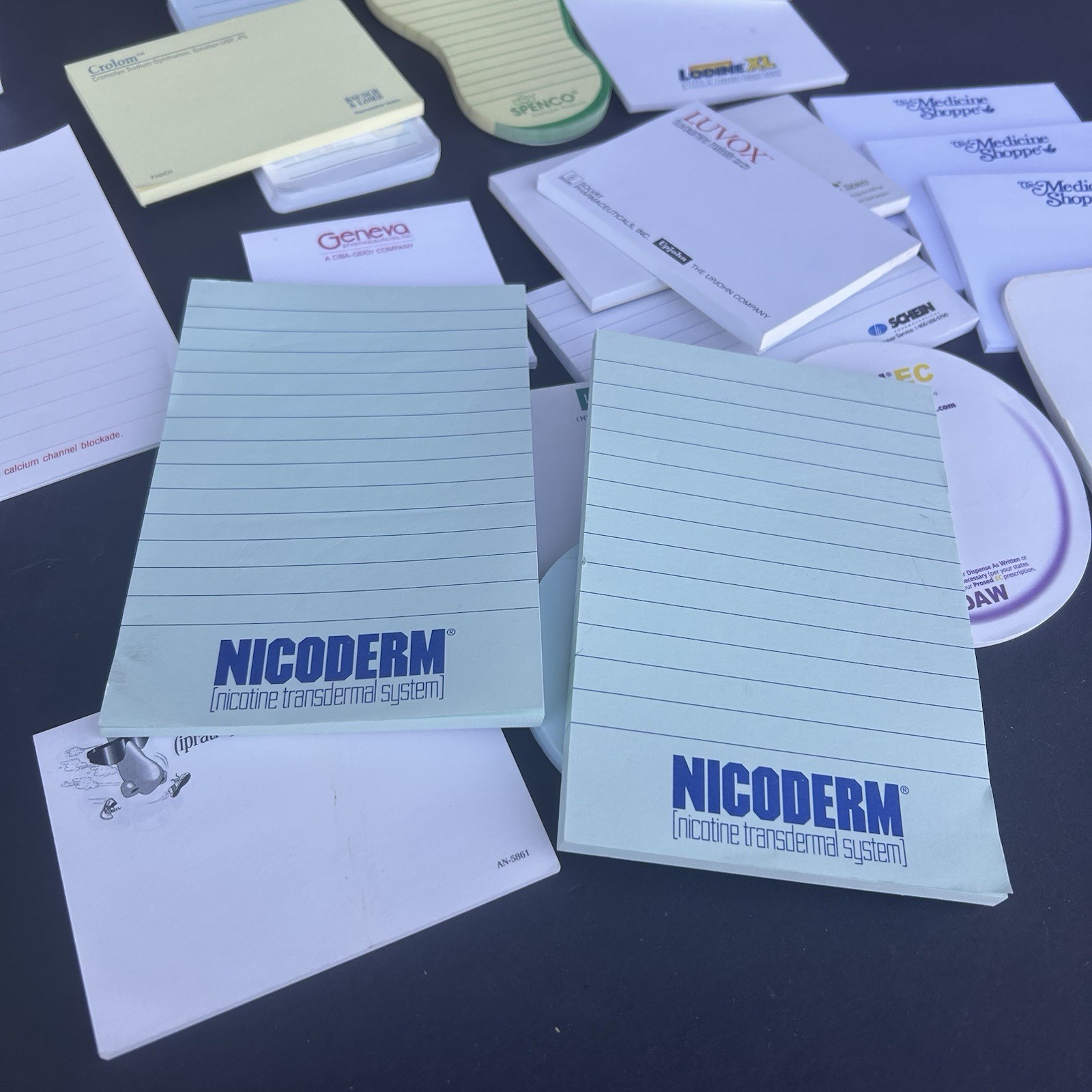 Lot Of 25 Drug Rep Pharmaceutical Partial Sticky Notes Notepads Ephemera Pharma