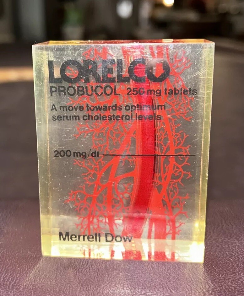 Acrylic Level Drug Advertising Premium Probucol Lorelco Cholesterol Medicine