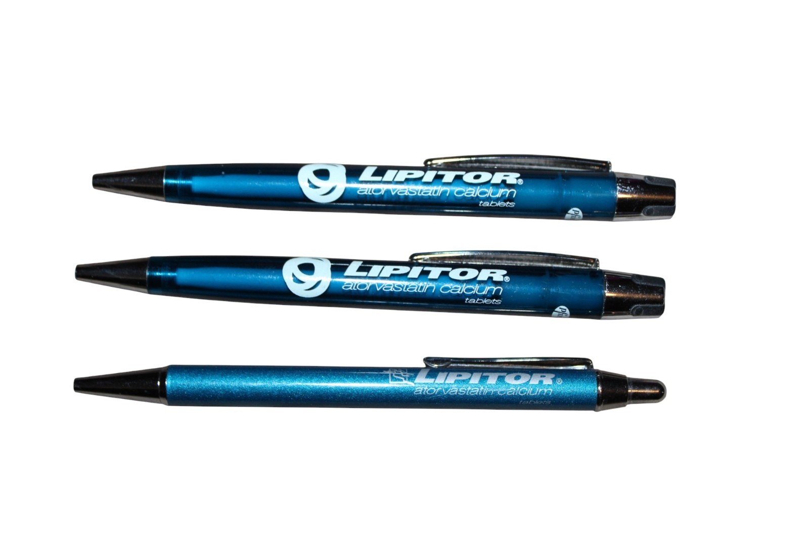 Lipitor Pen Pharma Drug Rep Pharmaceutical Collectible Pens Lot Of 3
