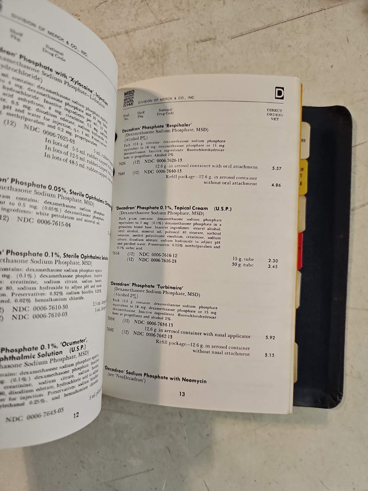 Vtg 1979 Merck Sharp & Dohme Pharmaceutical Price List & Product Data In Binder