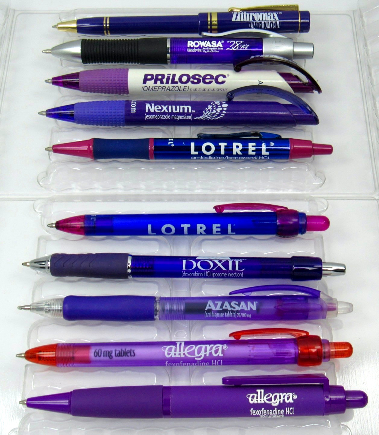 Drug Rep Lot 10 PENS Shades of Purple Pharmaceutical Promo Medical Advertising