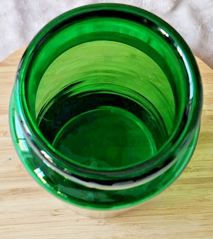 Vintage Large Glass Pharmacy Jar 3 Liters Green Color Ref No 2 Collection