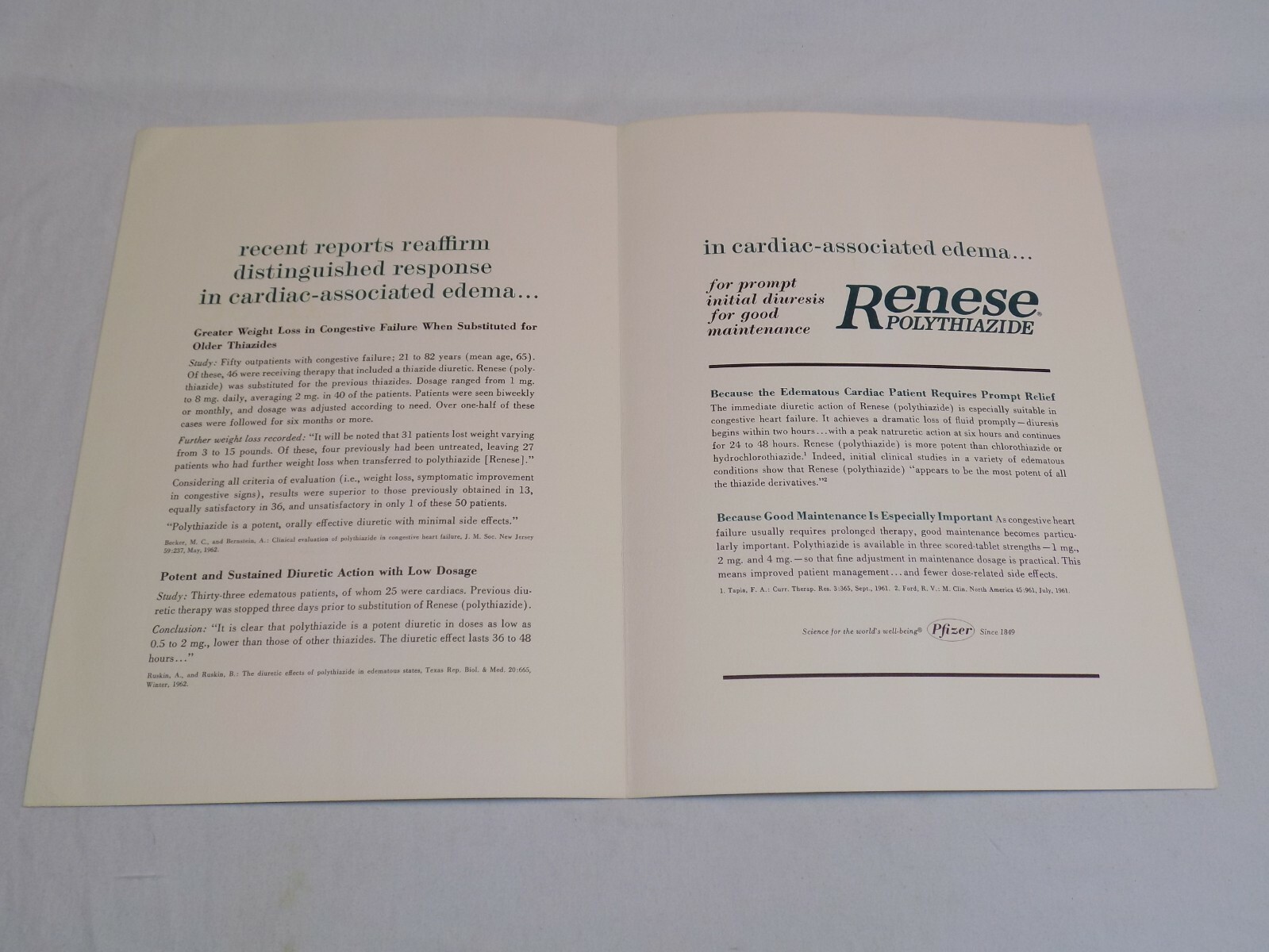 Renese Drug Pfizer Pharmaceutical Advertising Art Brochure 1963 Gerard Dou Woman
