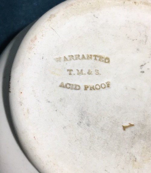 Antique Mortar Bowl & Iron Pestle Pharmacist Thomas Maddock Sons Acid Proof USA