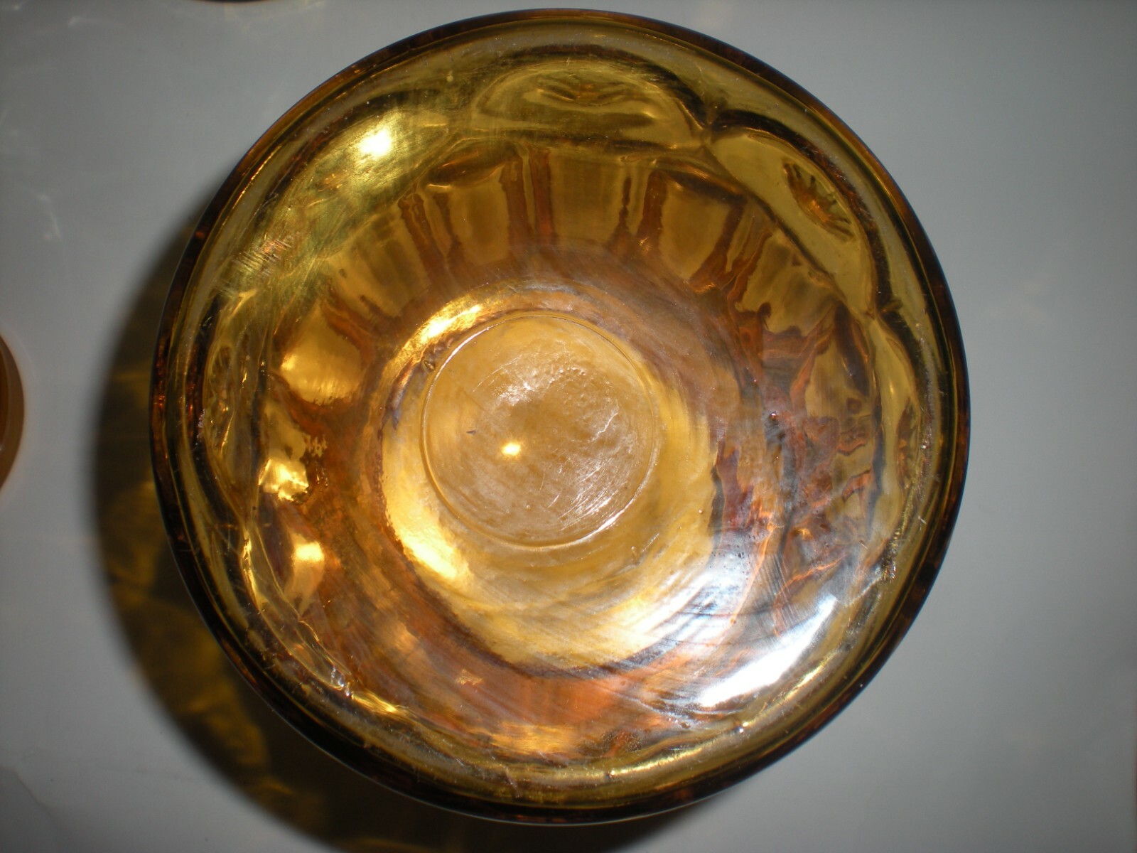 Vintage Amber Yellow Moon & Star Glass Canister Apothecary Jar 11.5″ LE Smith