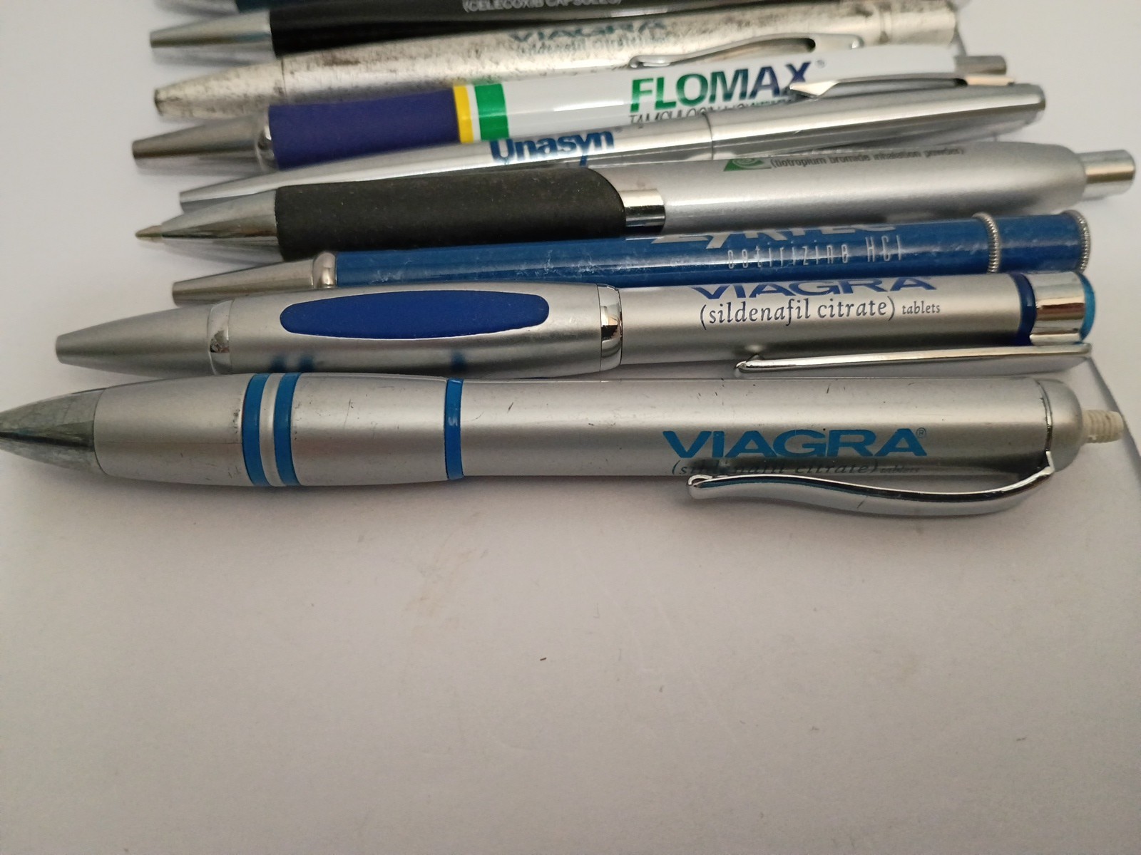 Lot 12 Big Pharma Drug Rep Pens Viagra Zyrtec Flomax AndroGel READ DESC.