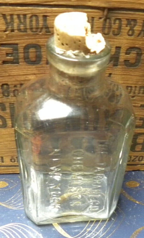 Antique Tarrant Co., New York Chemists Bottle Clear Glass 5 3/8″