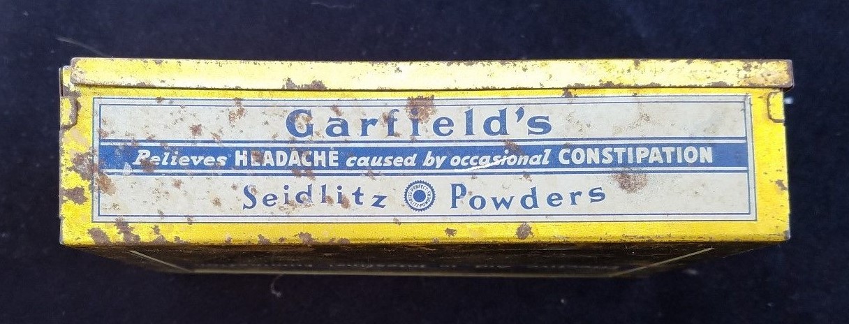 Old Advertising Medicine Tin GARFIELD Seidlitz Powders Garfield & Co New York