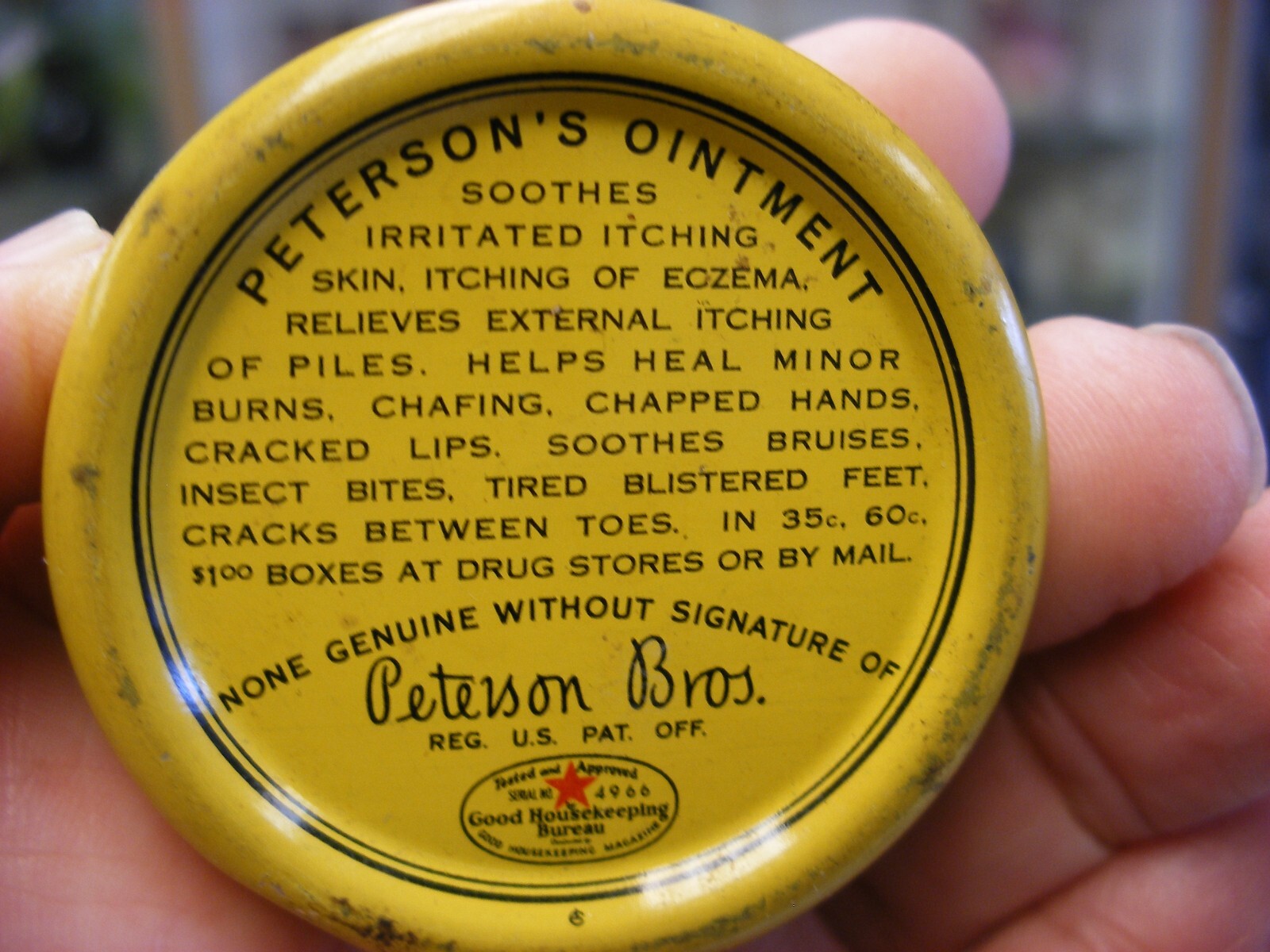Antique Vtg Medical Dental Pharmacy – Peterson Co. Buffalo NY Ointment Tin