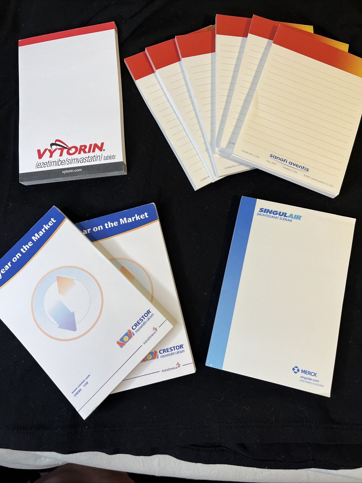 lot of 10 Pharmaceutical Rep Note Pads Vytorin Singulair Crestor Sanofi Aventis