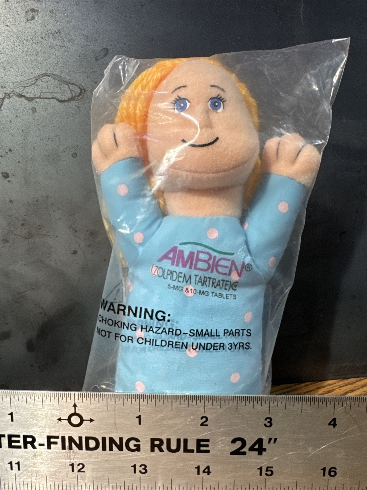 RARE Vintage AMBIEN Sleepy Girl Plush Beanbag Doll – Pharmaceutical Promo! NEW!