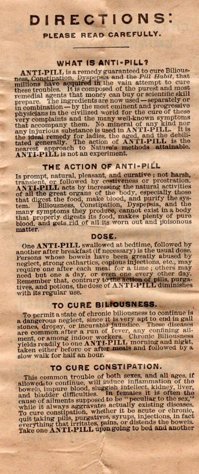 Dr. J.S. Leonhardt ‘s Anti-Pill Directions & Advice – Vintage-Wilson-Fyle-Canada