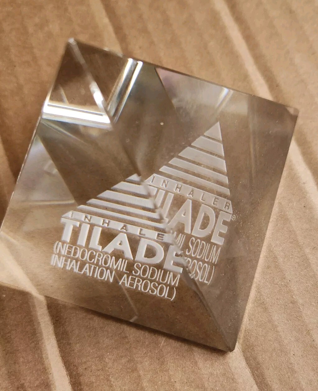 Rare Vtg Drug Rep Sample Tilade Inhaler Crystal Pyramid Low Lmt. Prod FREE Shp
