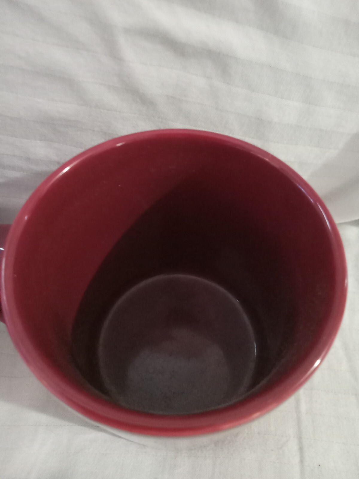 Rare pharmacy Kiln Craft Staffordshire England Maroon Red Mugs Set 2 12.Oz Mug