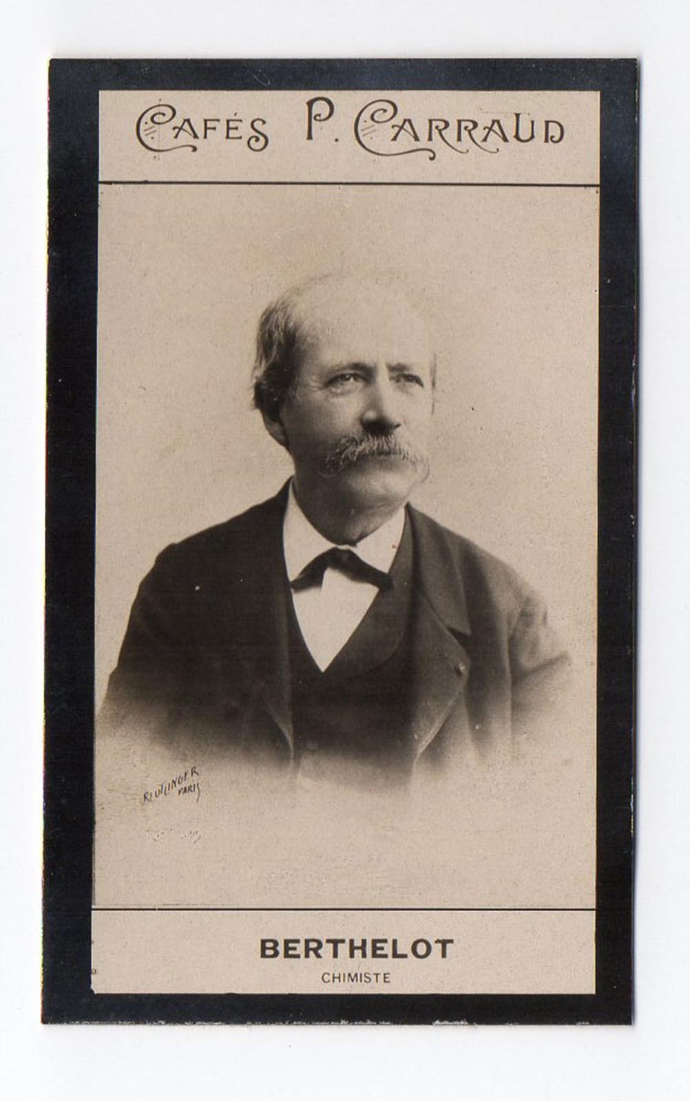 1900s French Trade Card Cafes P Carraud Chemist Politician Marcellin Berthelot