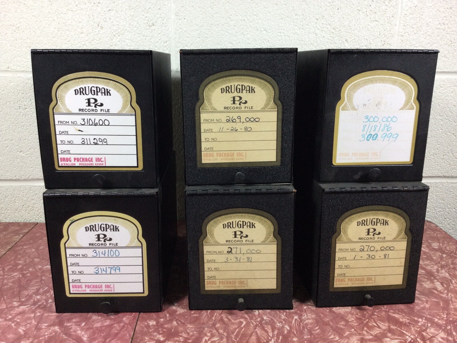 6 Vintage Pharmacy Prescription Record File Box Metal 1980’s Apothecary Rx
