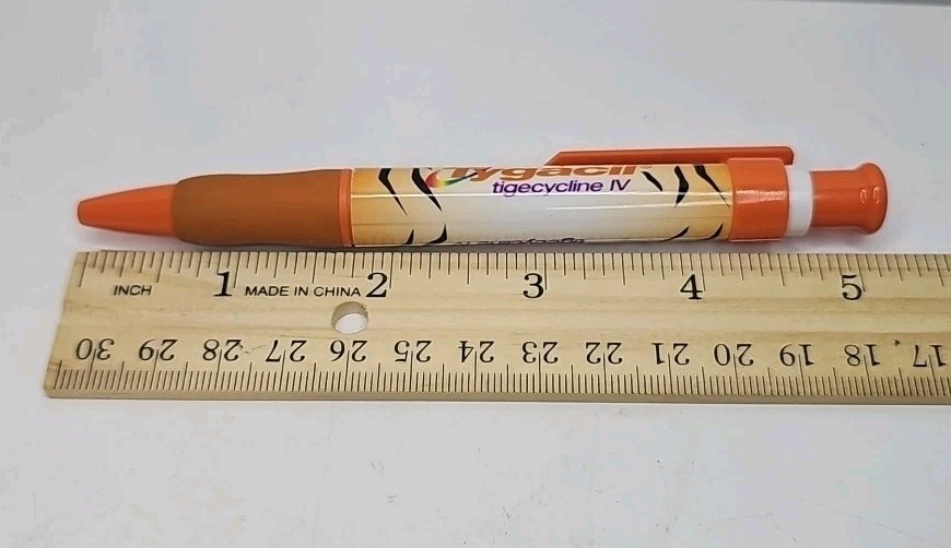 Vintage Drug Rep Pen Tygacil Tiger Stripe Orange