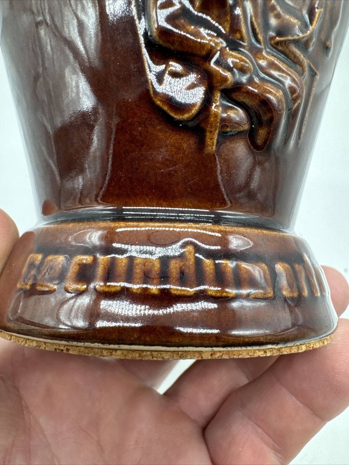 Vintage SCHERING Brown Ceramic Mortar Apothecary Pharmacy RX With Pestle