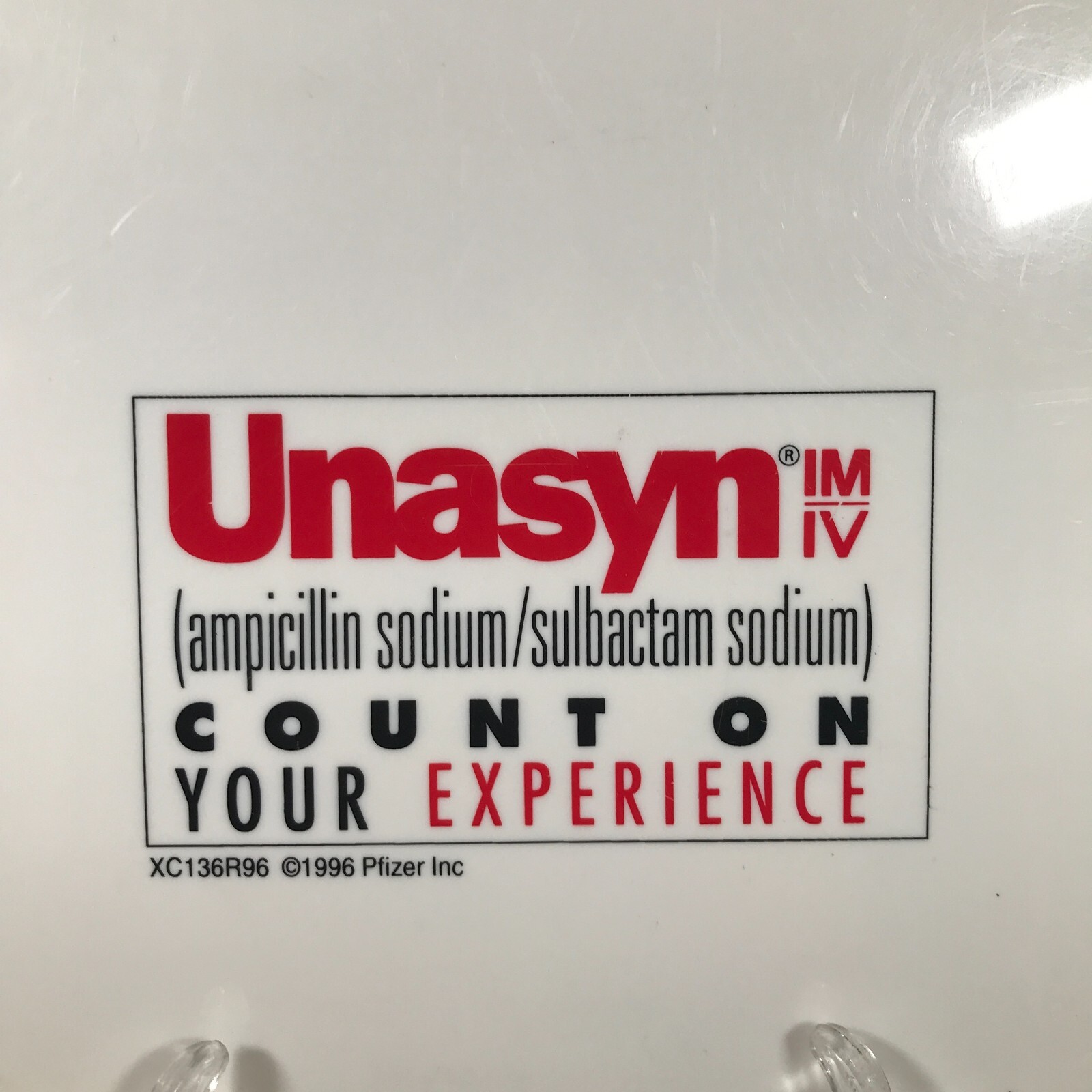 Unasyn IM/IV Ampicillin Sodium/Sulbactam Sodium White Plastic Clipboard 13.5″x9″