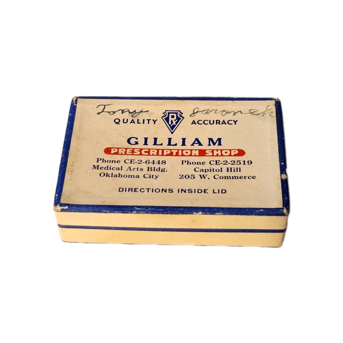 Vintage 1955 GILLIAM Prescription Shop PILL / PHARMACY BOX Tony Jaronek Dr Dill