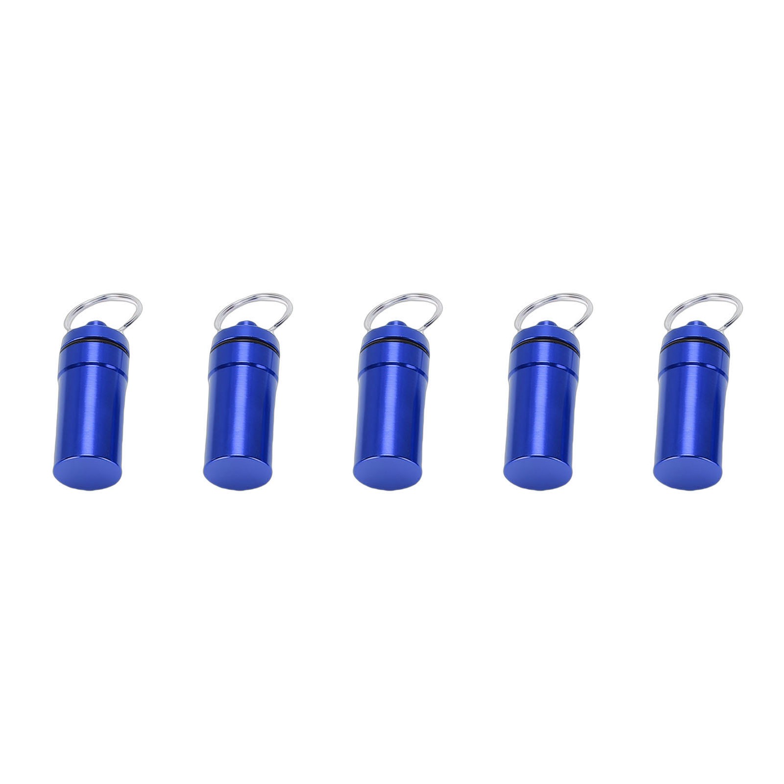 2-5pcs Mini Keychain Tablets Case Water Proof Outdoor Tablets Container Blue