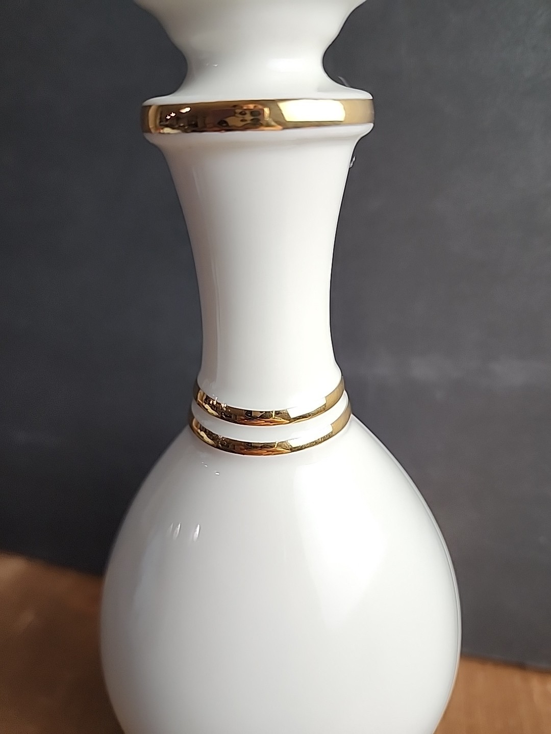Owen Illinois Pharmacy Finial Globe Vintage Decorative Drug Store White and Gold
