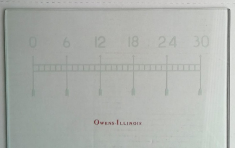 Rare Vintage Owens – Illinois Pill Tile (Graduated) Flat thick glass 10″ X 10″
