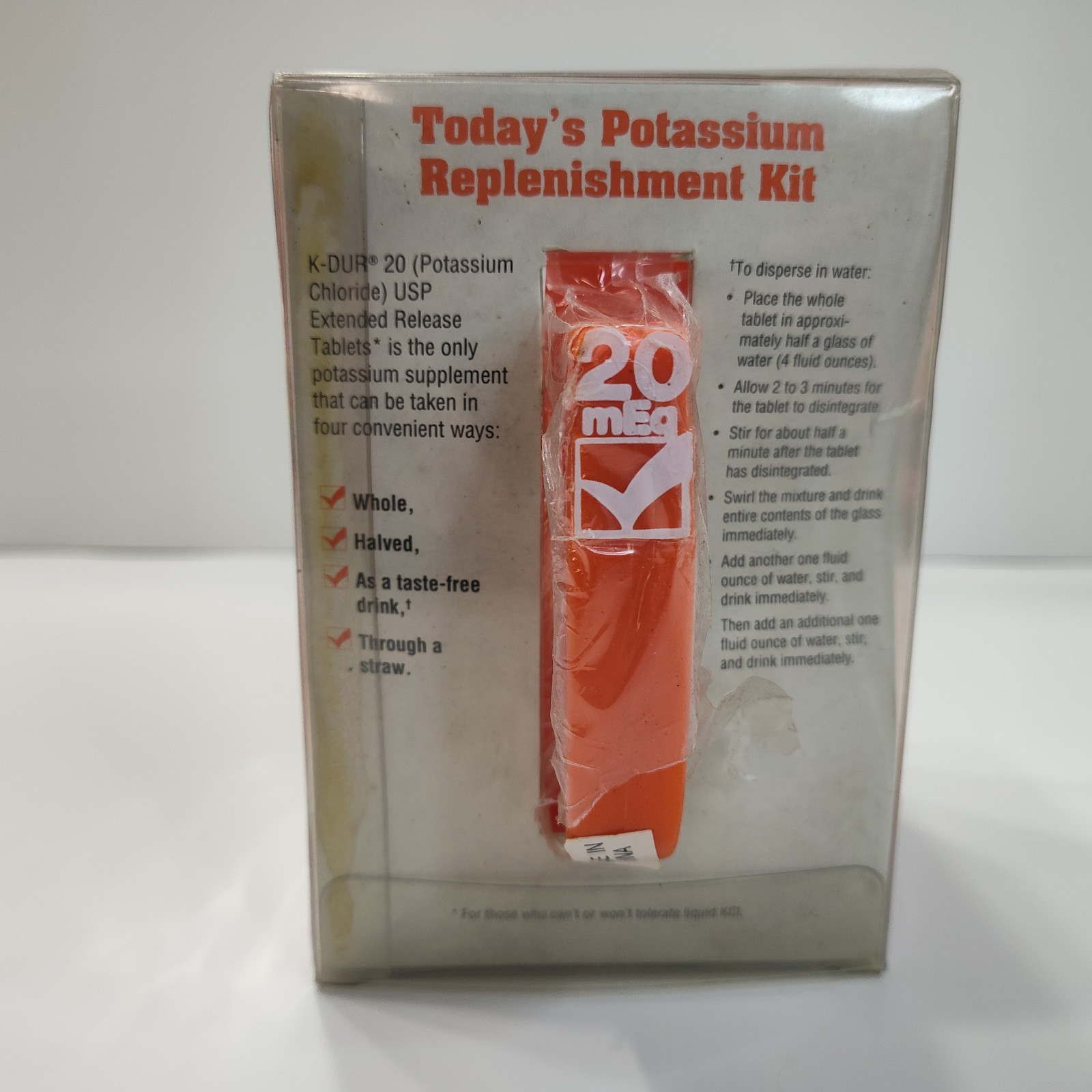 K-Dur 20 Potassium Key Pharmaceuticals Drug Rep Swag Mug Straw 1992 NOS