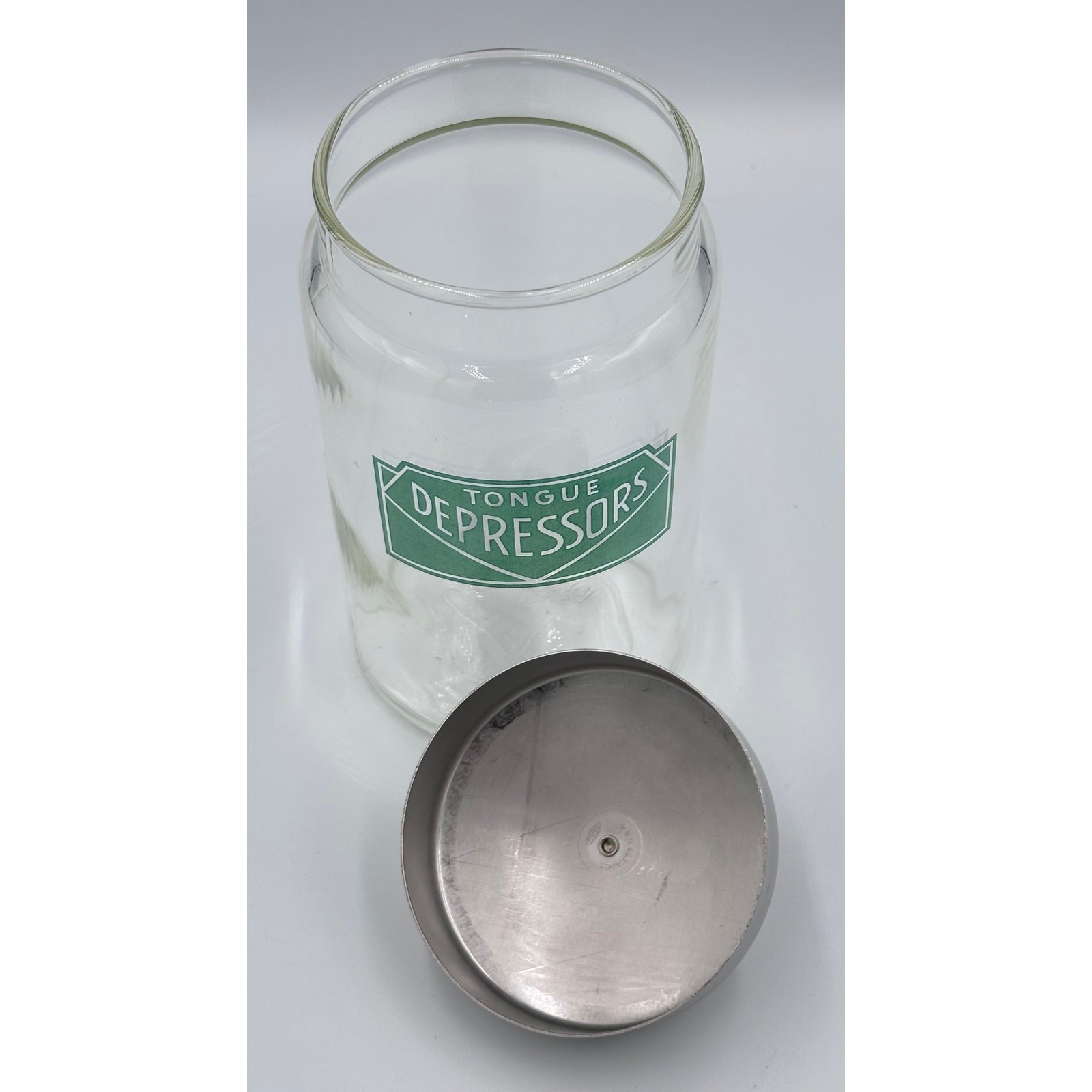 Kalon Profex Medical Apothecary Glass Tongue Depressors Storage Jar w/Lid