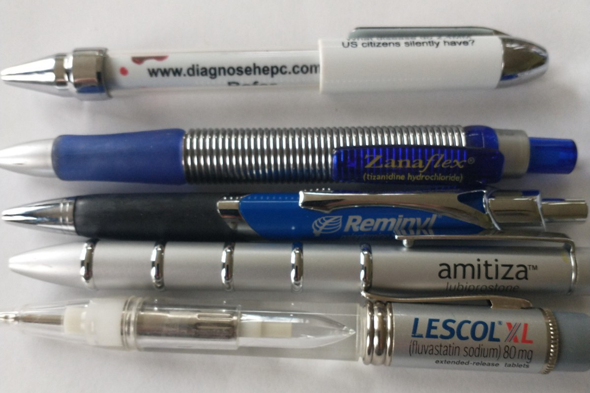 Lot 5 Pharmaceutical Drug Rep Pens Medical Pharmacy Collectibles Heavy Metal