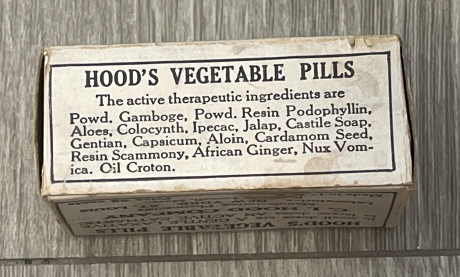 Vintage Hoods Vegetable Pills Cardboard Box – Pharmaceutical Collectible